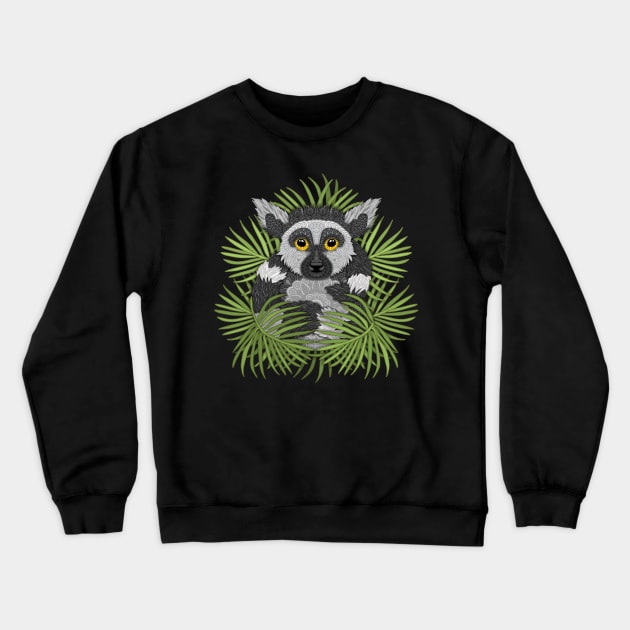 Lemur Crewneck Sweatshirt by ArtLovePassion